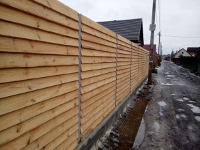 Деревянный забор елочка 150 метров фото в Верее